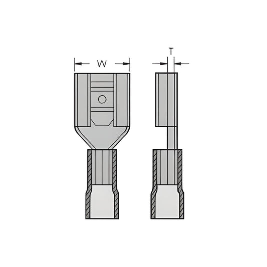 Cable lugs - flat plug cable lugs, insulated (Female Lug)