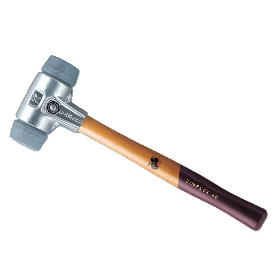 Halder - Schonhammer Simplex mit Aluminium-Spanngehäuse und Einsätzen aus TPE-mid (grau) SSLPV