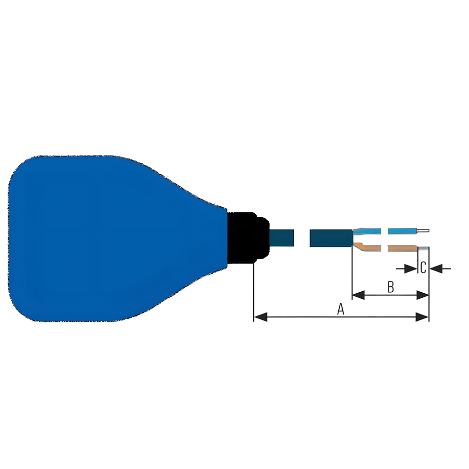 Float switch for emptying (blue) EX-area