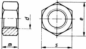 Brass - hexagonal - nuts according to DIN 934