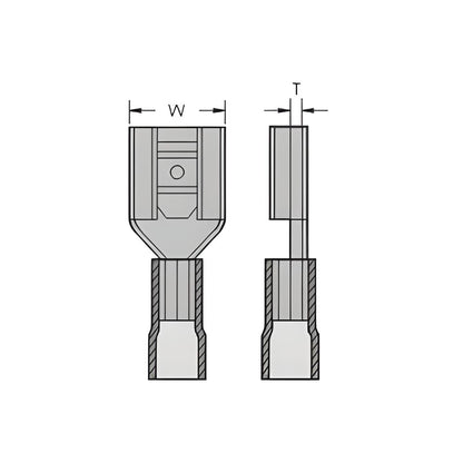 Cable lugs - flat plug cable lugs, insulated (Female Lug)