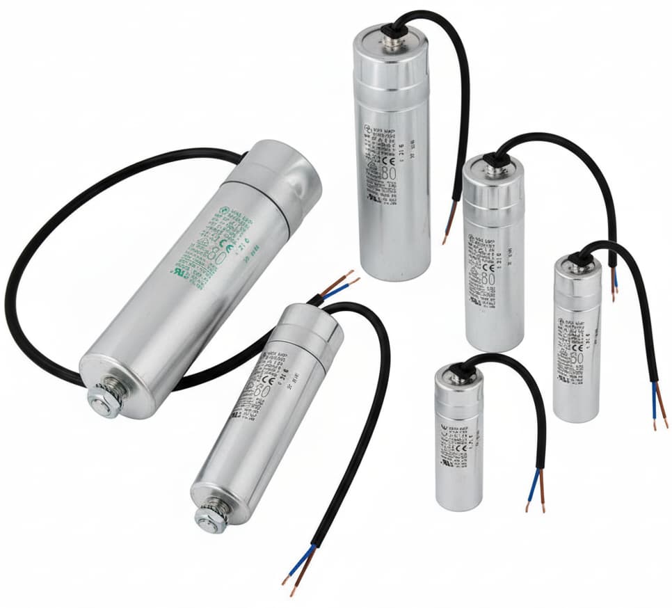 Capacitors - Aluminium round cup with cable