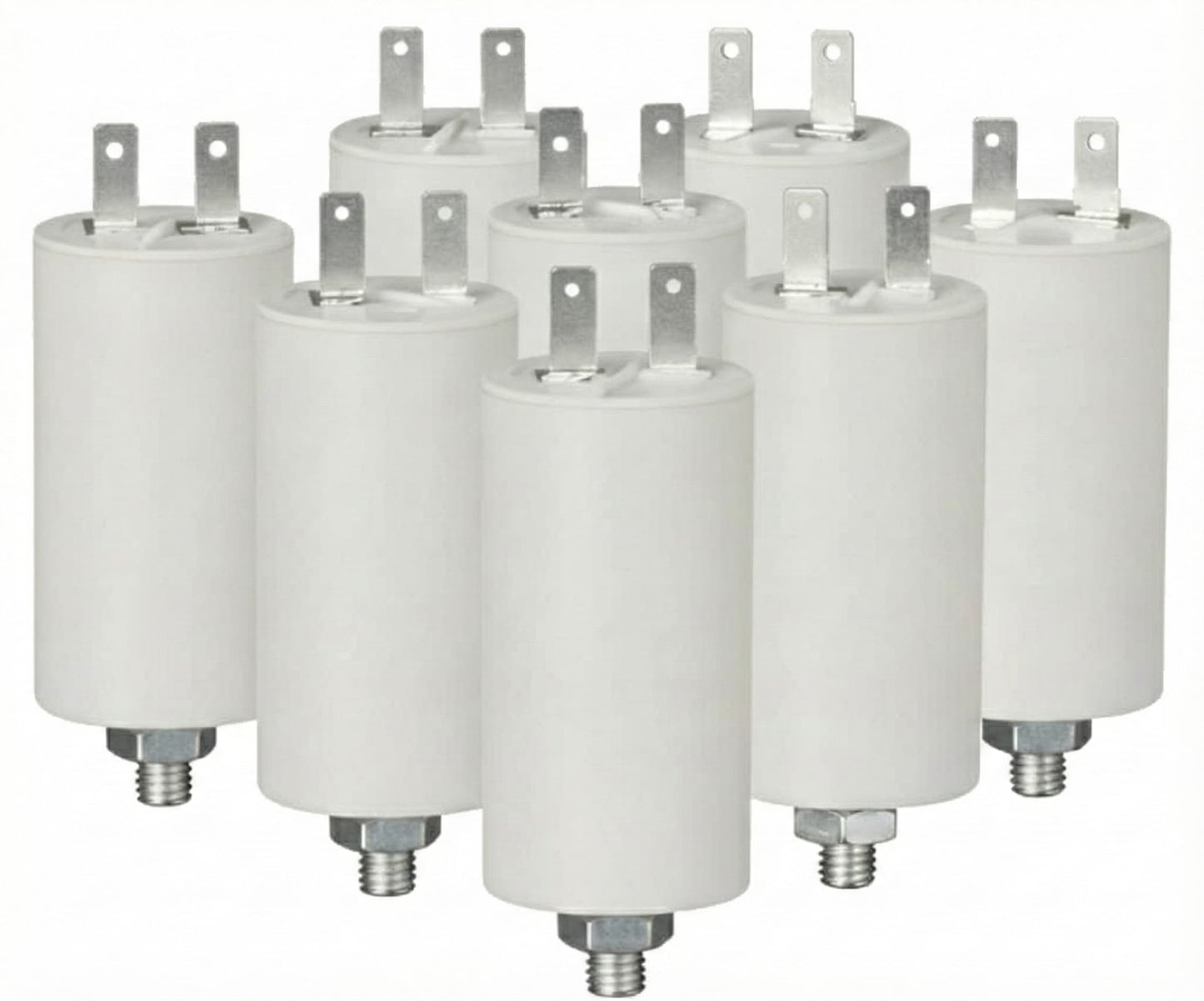 Capacitors - plastic cup with flat plug tongue