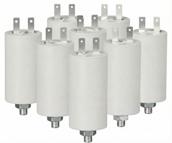Capacitors - plastic cup with flat plug tongue