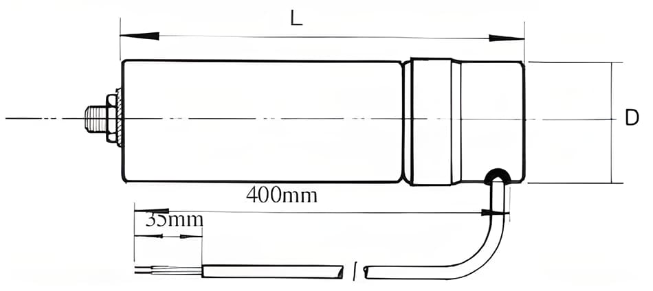 Capacitors - Aluminium round cup with cable