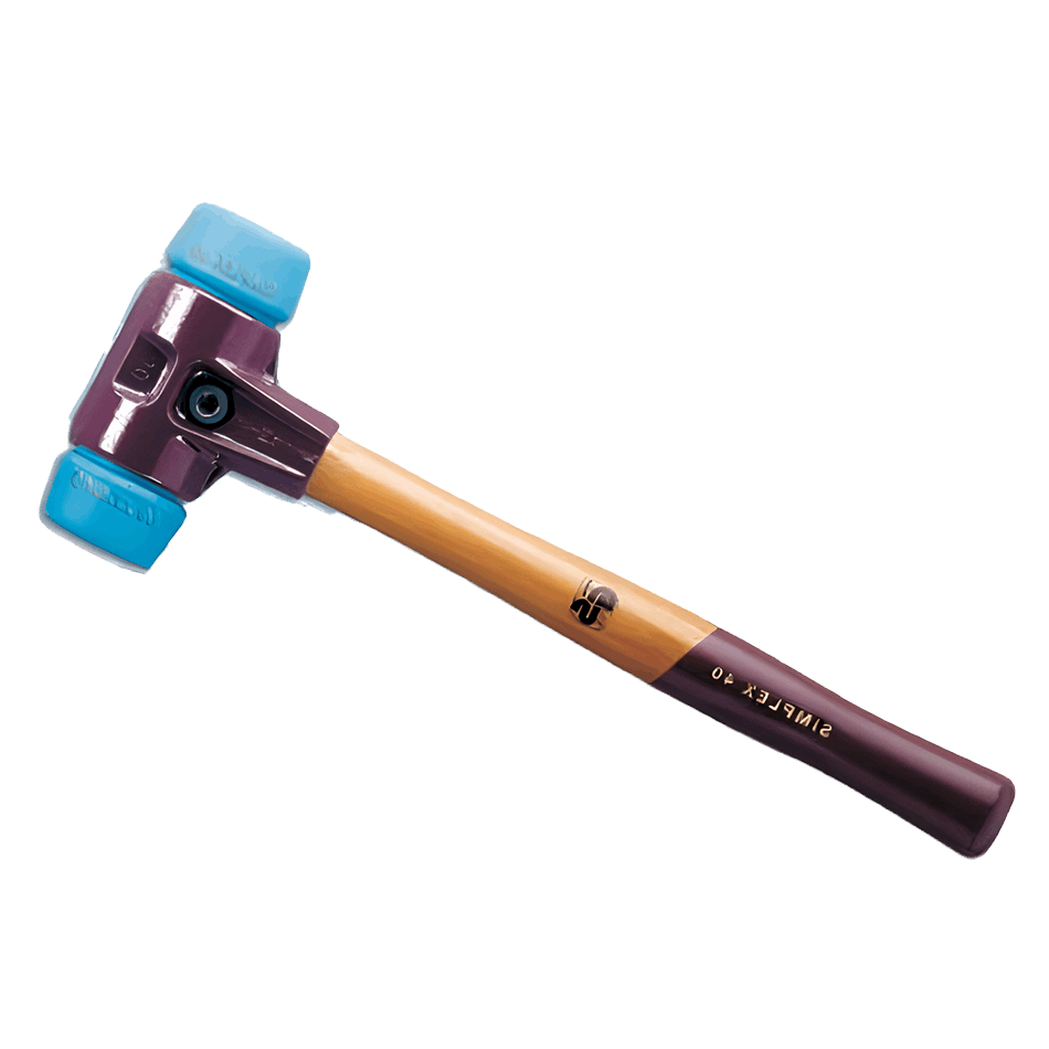 Halder - Schonhammer Simplex mit Temperguss-Spanngehäuse und Einsätzen aus TPE-soft (blau) SSTWG