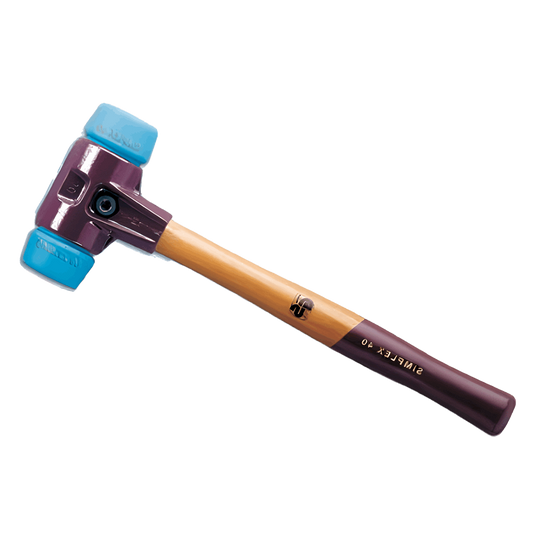 Halder - Schonhammer Simplex mit Temperguss-Spanngehäuse und Einsätzen aus TPE-soft (blau) SSTWG