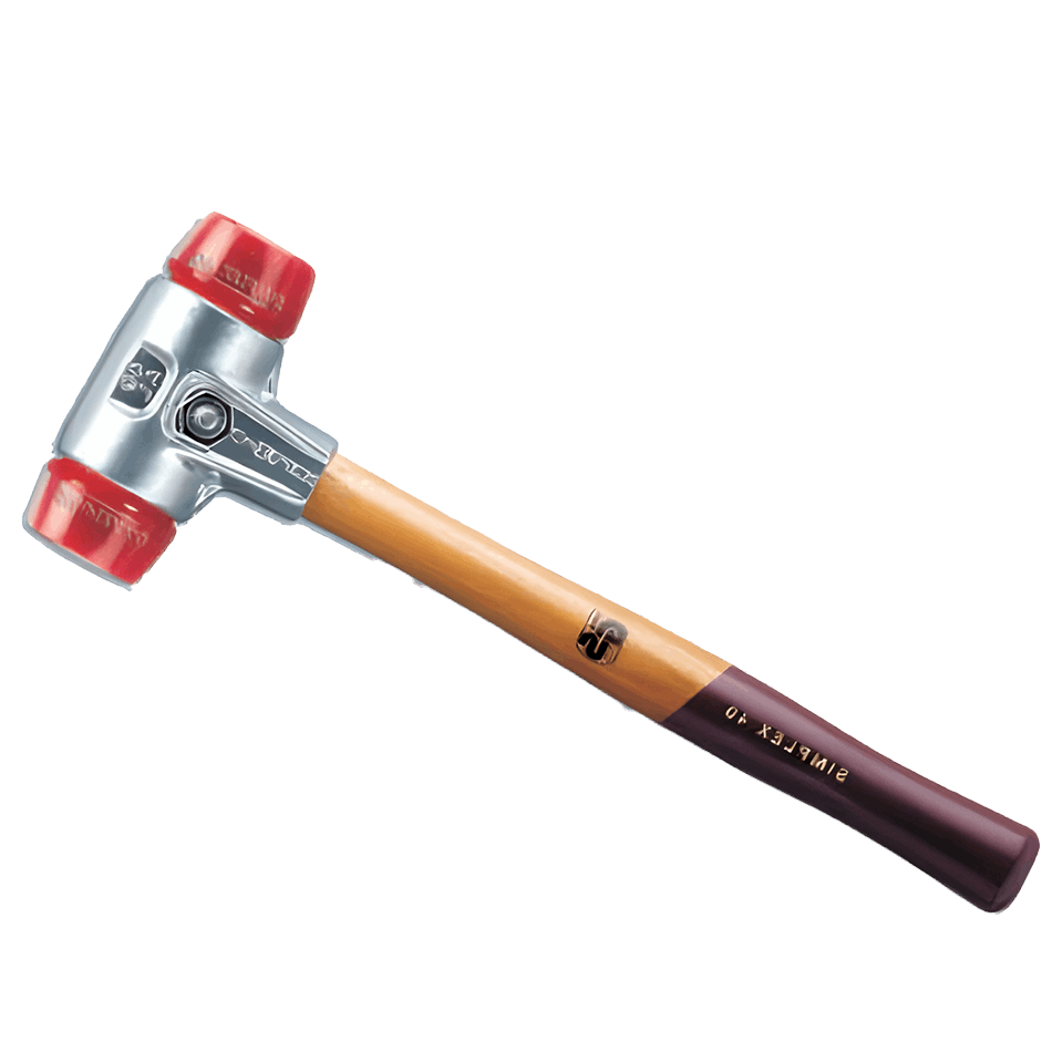 Halder - Schonhammer Simplex mit Aluminium-Spanngehäuse und roten Plastik-Einsätzen SSLPL