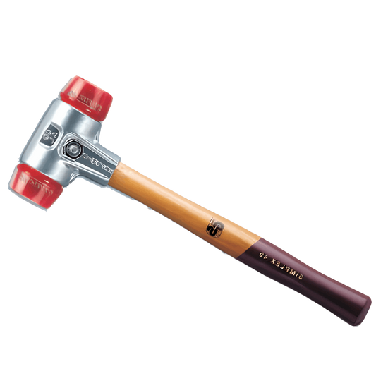 Halder - Schonhammer Simplex mit Aluminium-Spanngehäuse und roten Plastik-Einsätzen SSLPL