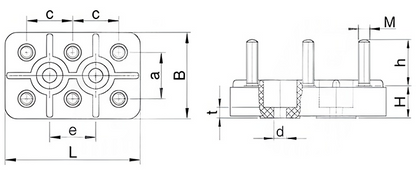 Clipboards according to DIN 46294, series K with 2 central, recessed mounting slots