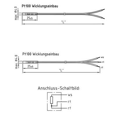 PT 1000 Temperature Sensor Winding Installation