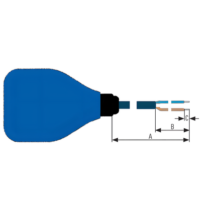 Float switch for emptying (blue) EX-area