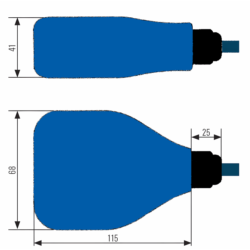 Schwimmschalter zum Leeren (blau) EX-Bereich