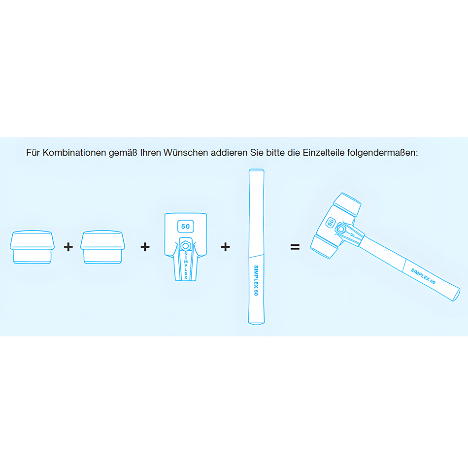 Halder - Schonhammer Simplex Einsätze: Weichgummi, TPE-soft, blau SSEWG
