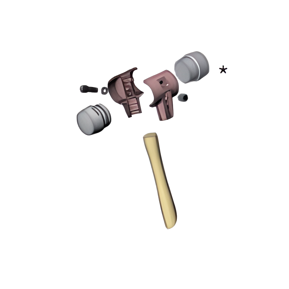 Halder - soft-faced mallet Simplex with malleable cast iron clamping housings and inserts made of TPE-mid (gray) SSTPV