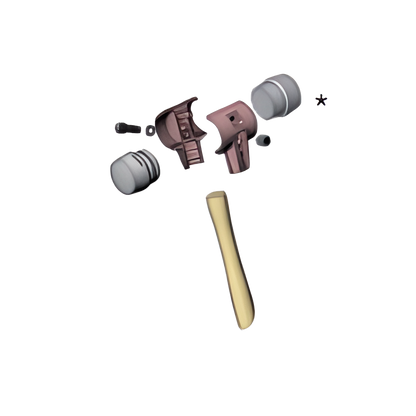 Halder - soft-faced mallet Simplex with malleable cast iron clamping housings and inserts made of TPE-mid (gray) SSTPV